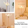 Retro masa lambası altın akrilik kelebek led masa lambası otel villa sanat dekor LED masa ışık oturma odası başucu LED gece ışıkları HKD230808