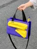 Shoulder Bags Fashion Contrast Color Building Blocks Kraft Paper Women Bag Tote High Capacity Handbag Crossbody Messenger Commuter