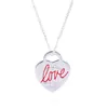 s925 argento amore cuore designer collane con ciondolo per le donne marchio di lusso bel cristallo bling diamante elegante fascino catena a maglia collana girocollo gioielli regalo