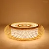 Pendelleuchten, handgewebtes Bambusgeflecht, Rattan, runder Laternenschirm, Deckenleuchte, rustikale asiatische japanische Plafon-Lampe, Schlafzimmer, Wohnzimmer