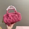 Bolsa de grife dobrável pérola bolsa de travesseiro portátil bolsa de corrente bolsa de ombro bolsa de ombro bolsa de ombro moda feminina carteira de couro de alta qualidade