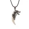 Hanger Kettingen Punk Gothic Wolf Tand Ketting Voor Mannen Tiener Touw Chian Vintage Hip Rock Hals Ketting Kraag Party Charm