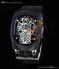 Bugatti Chiron Tourbillon Autoamtic Mens 시계 PVD 스틸 케이스 검은 골격 레드 다이얼 슈퍼 버전 Herrenuhr reloj Hombre 시계 BU200.A.AB.A PURETIME G7