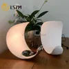 Desk Lamp Italian Moon Pattern Table Lamp Living Room Bedroom Bedside Decorative Lighting LED Small Night Lamp Dimmable LED Lamp HKD230807