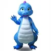 Ny Cartoon Blue Funny Dragon Mascot Costumes Halloween Christmas Event Rollspelande kostymer Rollspel klänning päls set kostym