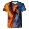 Męskie koszule T Summer Phoenix 3D Printing T-shirts Fashion Graphic Men Ubranie Krótkie rękawie