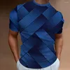 Męskie koszule T drukowane 3D Casual T-shirt Summer Abstract Wzór krótkiego rękawu TEE STREET MASA MASA MEN OUGNISED TOPS