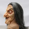 Party Masks Scary Old Witch Mask Latex med hår Halloween Fancy Dress Wig Grimace Party Costume Cosplay Horror Nun Masker Props Adult J230807