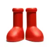 MSCHF duże czerwone buty z pudełkiem dla dzieci designerskie buty chłopięcy i dziewcząt kreskówki deszczowy but grube dno botki gumowe buty gumowe 27-47 EUR