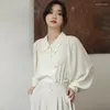 Женские блузки шифоновые рубашки лето 2023 китайский стиль свободные длинные рукава лучшие дамы винтажная одежда Ycmyunyan