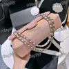 Multi Color Women Double Flap Shoulder Bag Leather Quilted Matelasse Double Chain Silver Hardware Classic Crossbody Designer Bag Multi Pocket Luxury Handbag 25CM