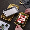 Plates Stainless Steel Storage Trays Rectangle Steamed Sausage Fruit Pans Water Bread Kitchen Baking Shallow Dish Serving Plate