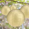 Lampy stołowe 12PCS Paper Lantern Okrągłe składane wiszące scenę ślubną Dekorację Dekorację zapasy (złote 4pcs 8 cali (20 cm) 10