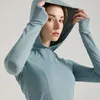 Active Shirts Hooded Yoga Gym Top Women Jacket Finger Long Sleeve Slim Sports Blouse Quick-drying Fitness T-shirt Jogging Workout