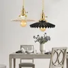 Lampes suspendues Nordic Céramique Pendentif Lumière Jupe Plissée Style Macaron LED Lampe Suspendue Pour Restaurant Café Chambre Chevet Décor À La Maison