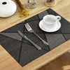 tafelloper 6st europese stijl placemat waterdichte decoratiemat hittebestendige gerechten servies voor zwart