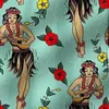 Men's T Shirts Fieryshirts Ethnic Hula Pinup Print Short Sleeve Hawaiian Shirt