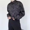 Männer Casual Hemden Herren Chinesische Jacquard Stickerei Stehkragen Lose Langarm Japan Streetwear Vintage Für Männer Frauen