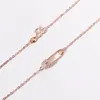 Pendant Necklaces Zircon Pin Necklace For Women Unique Hollow Out 3 Color Collarbone Chain On Neck Gift Fashion Jewelry Wholesale KBN260