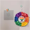 Couronnes De Fleurs Décoratives Décoration Murale Guirlande De Ruban Gay Lesbian Pride Porte D'entrée Suspendus Lgbtq Colorf Rainbow Drop Delivery H Dhka0