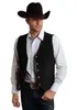 Men's Vests Men's Cow Leather Western Denim Suit Vest Steampunk Style Waistcoat Summer Party S-XXXL 230804