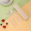 Dinnerware Sets Versatile And Practical Integrated Production Straw Cutlery Box Easy To Clean 8 Colors Great For Travel Wheat Fiber Light