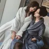 Women's Sleepwear Sexy Couples Matching White Terry Robe Autumn Winter Gown Women Bathrobe Warm Flannel Sleep Dresses His And Hers Home