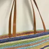 TOTE STRAW BAG Summer Beach Travel Shopping Handtaschen Designer -Tasche Korb hohl Out gewebter Buchstaben Schulter Heiße große Kapazität Leder Griff Freier Urlaubsbalken AA