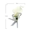 Flowers Groomsman Boutonniere Flower Flower Cor Man Man Suit Brooch Clip-On for Bridal Party Decoration Events Su Dh5pl