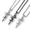 Collana hip hop maschile Collana gioielli retrò cinese Dragon Knight's Sword Cross Cipndant Necklace