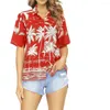 Женские блузки Fashion Hawaiian Button Rush