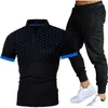 Tute da uomo 2023 Summer Color Matching Polka Dot Casual Polo a maniche corte e pantaloni Suit Fashion Collar Short-Sleev