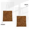 Shopping Bags Leopard Print Animal Skin Reusable Grocery Folding Totes Washable Lightweight Sturdy Polyester Gift