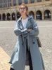 Femmes Trench Manteaux Manteau Vêtements Midi Vestes Lâche Printemps Automne Angleterre Style Coupe-Vent Mode À Manches Longues Tops