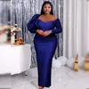 Lässige Kleider, figurbetont, sexy, schmal, Partykleid, Geburtstag, blau, schulterfrei, lange Ärmel, hohe Taille, Abend, Anlass, Hochzeit, Cocktail-Event