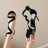 Teen sandalen dun puntige hiel damesschoenen zomer terug zip open high voor vrouwen sexy jurk dames stiletto vrouwelijke pumps 719