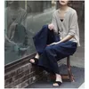 Women's Pants Linen Wide-leg Women Summer Cropped Culottes Simple High Quality All-match Loose Fit Commuting Trousers Grey Capris