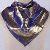 Scarves Solid Color Scarf With Golden Printed Musulman Glitter Headscarf Women Islamic Turban Shawls Head Wraps Bandana