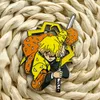 Alfinetes Broches Anime Demon Slayer Agatsuma Zenitsu Alfinetes de lapela para mochila Esmalte Pin Broches para roupas Pasta Emblemas Acessórios Presentes HKD230807