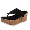 Sandaler kvinnor sommarflip flops skor kvinnlig kilplattform sandal damer 7,5 cm tjock botten casual tofflor sko svart rosa 230807