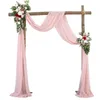 Autres fournitures de fête d'événement BC012A fête de mariage arche drapé tissu Swag Decor blanc rose terre cuite bordeaux voile transparent en mousseline de soie rideau toile de fond panneau 230804