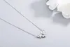 2023 moda nuevo conjunto de flores de plata 925S con colgante de diamante completo y diseño de hueso de bloqueo para collar de mujer minimalista