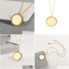 Kettingen Minimalisme Goud Kleur Disc Munt Kettingen Hangers Voor Vrouwen Mode-sieraden Roestvrij Staal Geometrie Ronde Ketting Collier Dhomi