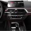 Rivestimento interno in fibra di carbonio Aria condizionata Pannello di controllo CD Copertura Trim Adesivi styling auto per BMW G30 Serie 5 Accessori auto321T