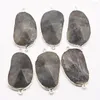 Pendant Necklaces 4pcs/lot Natural Stone Irregular Pendants Mineral Silver Plated Fashionable Charms Jewelry Accessories