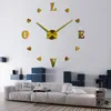 Wandklokken Grote klok Horloge 3D De Pared Woondecoratie Liefdesstickers Speciale woonkameraccessoires