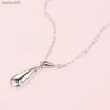 Nya ankomster 925 Sterling Silver Water Droppar Halsband Pendant Hot Sale Pure Silver Jewelry for Women L230704