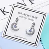 Stud Earrings Real VVS1 Moissanite Earring For Women 925 Sterling Silver Moon Star 0.5 CT GRA Diamond Bridal Fine Jewelry