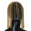 Pinces à cheveux 2023 paillettes strass longue chaîne frangée bandeau scène pour femmes et hommes cristal chapeaux casque tête perruque