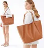 HOXIS Oversize Vegan Leather Tote Women Weekender Bag Shopper Handbag Travel Purse HKD230807